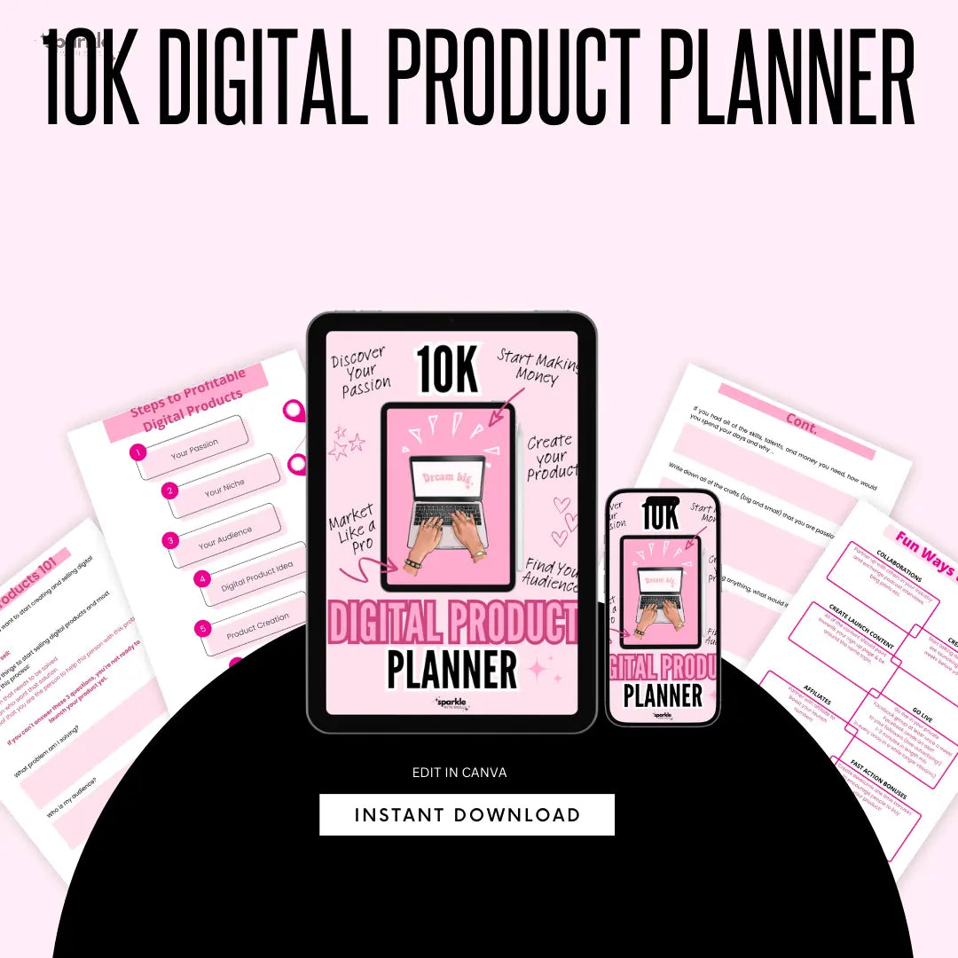 10K Digital Product Planner Sparkle With Shelli